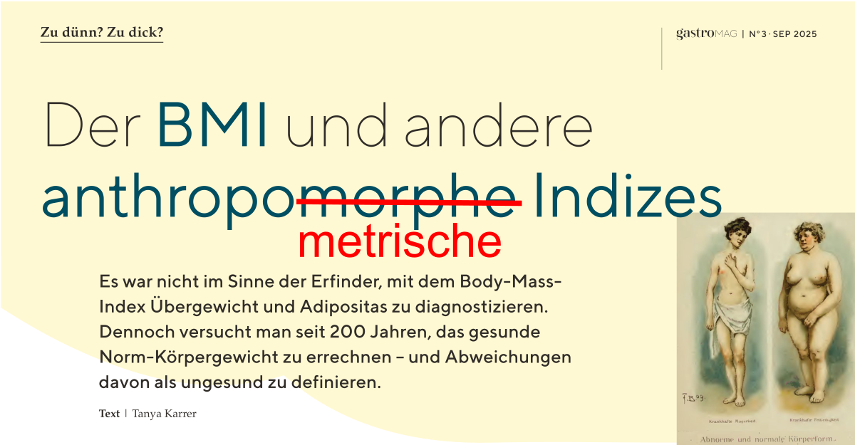 Zu dick? Zu dünn? Der BMI und andere anthropometrische Indizes. Artikel für GastroMag 3-2025 von Tanya Karrer