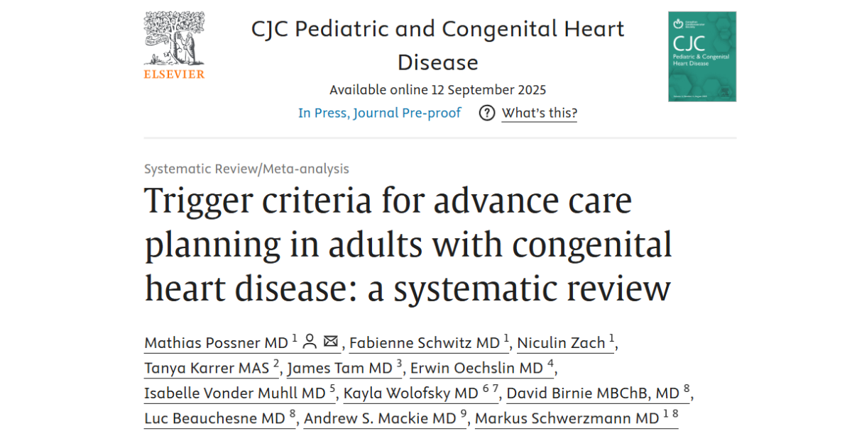 Trigger criteria for advance care planning in adults with congenital heart disease: a systematic review