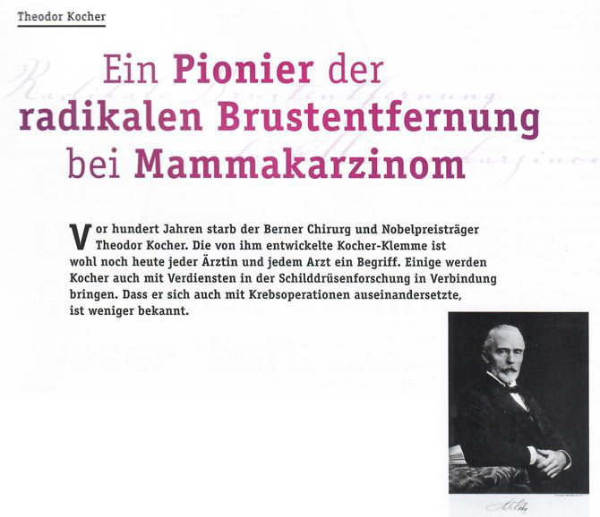 Theodor Kocher Brustenfernung bei Mammakarzinom
